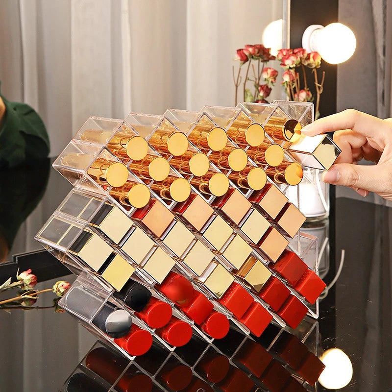 1pcs Fish Shape 16 compartments Vertical Lipstick Organizer Lipstick Storage Case Cosmetic Organizer