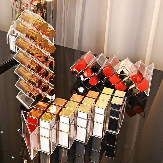 1pcs Fish Shape 16 compartments Vertical Lipstick Organizer Lipstick Storage Case Cosmetic Organizer