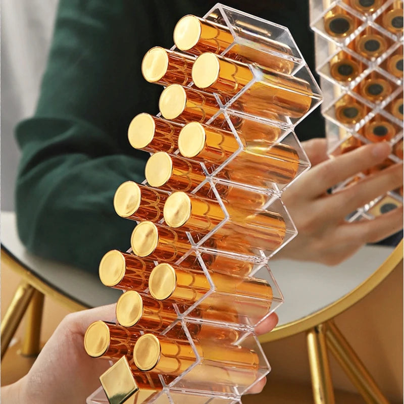 1pcs Fish Shape 16 compartments Vertical Lipstick Organizer Lipstick Storage Case Cosmetic Organizer