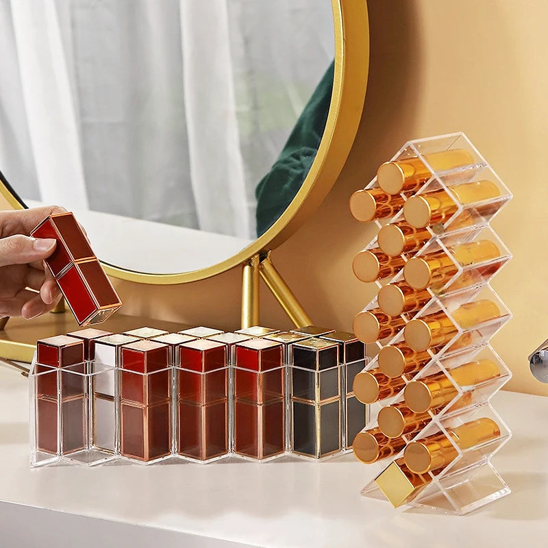 1pcs Fish Shape 16 compartments Vertical Lipstick Organizer Lipstick Storage Case Cosmetic Organizer